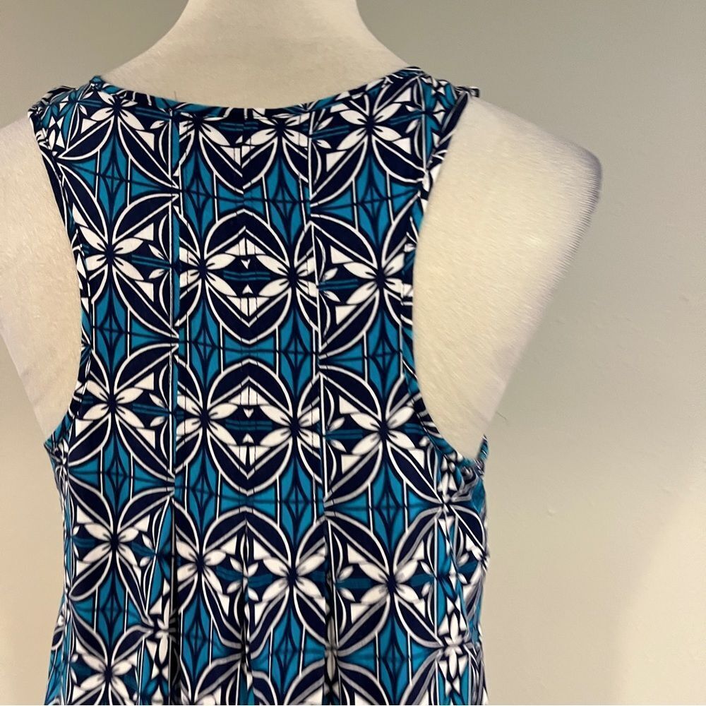 Stylus Blue Geometric Patterned Asymmetrical Dress - image 7